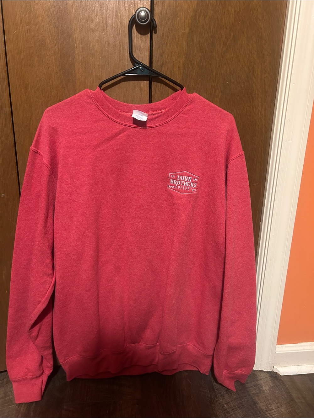 Brother Red Crewneck Sweatshirt with Small Chest Logo